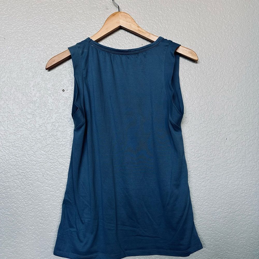 Lucky Brand Blue Graphic Tank Top S - Picture 2 of 3